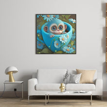 Load image into Gallery viewer, Diamond Painting - Full Round - Light Blue Potted Zodiac Monkey (30*30CM)
