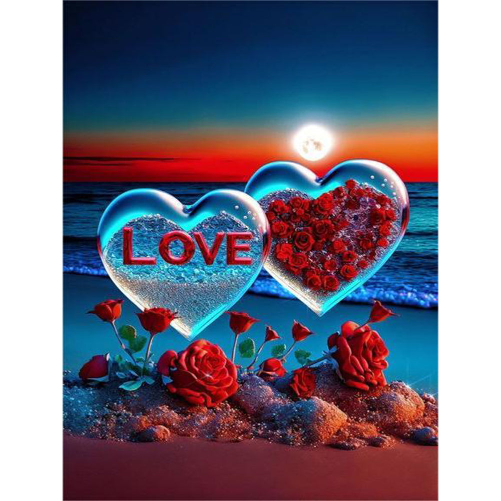 Diamond Painting - Full Round - beach love rose (30*40CM)