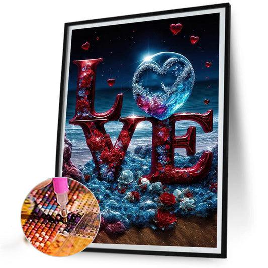 Diamond Painting - Full Round - beach love rose (30*40CM)