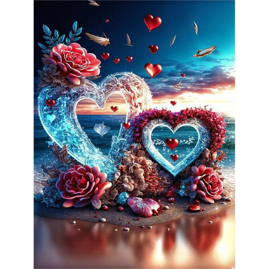 Diamond Painting - Full Round - beach love rose (30*40CM)
