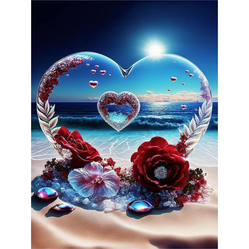 Diamond Painting - Full Round - beach love rose (30*40CM)