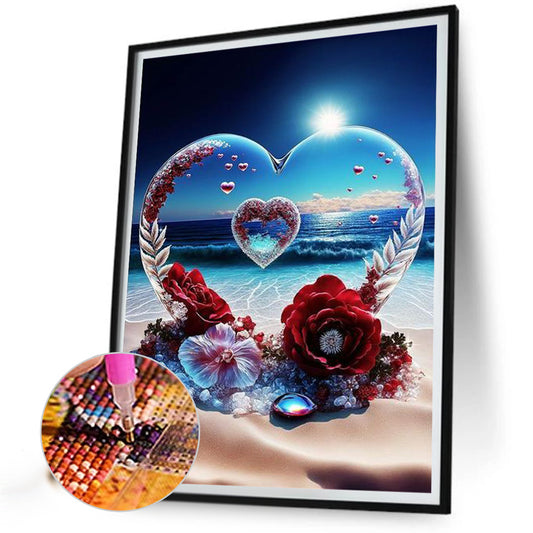 Diamond Painting - Full Round - beach love rose (30*40CM)