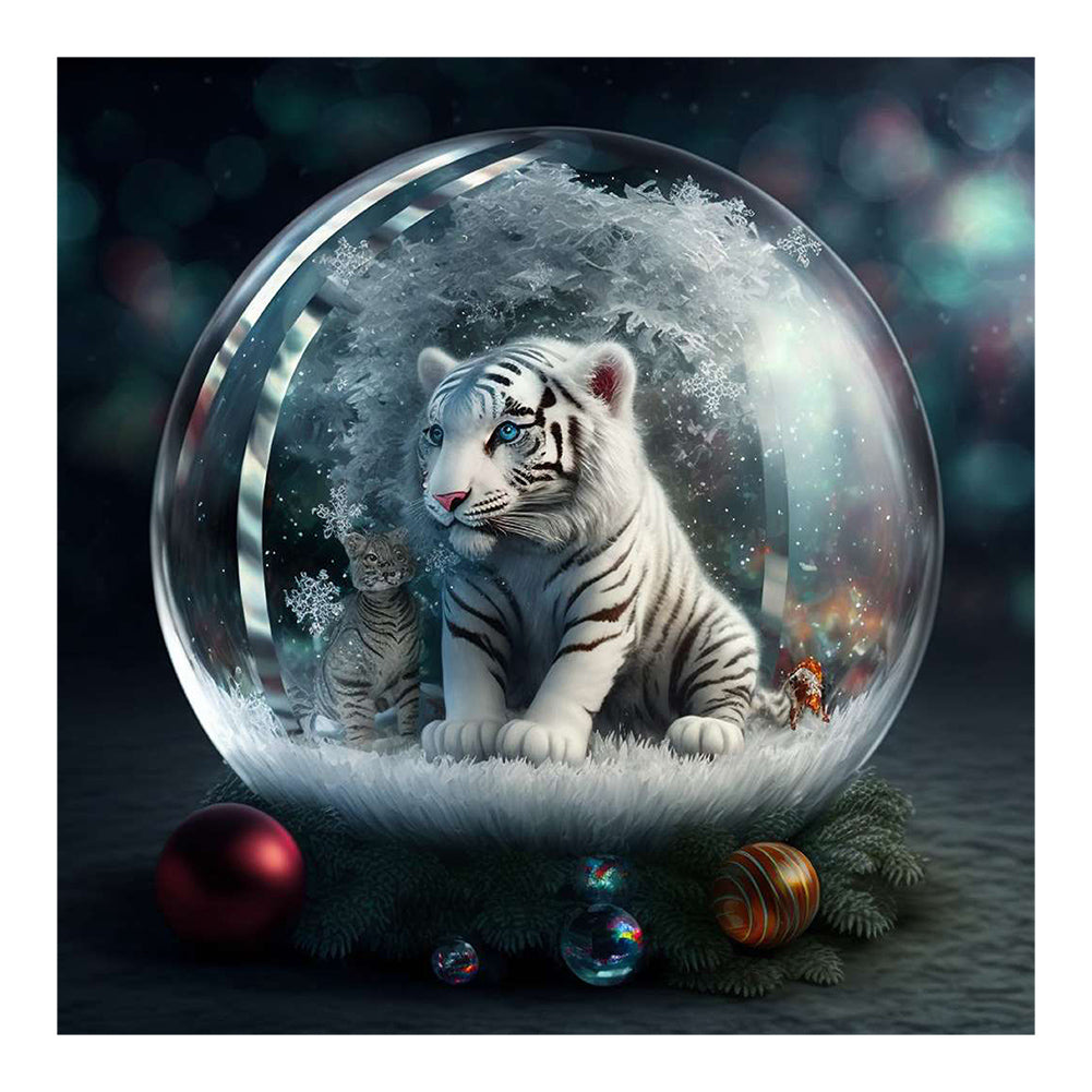 Diamond Painting - Full Round - 12 Zodiac Crystal Ball Tiger (30*30CM)
