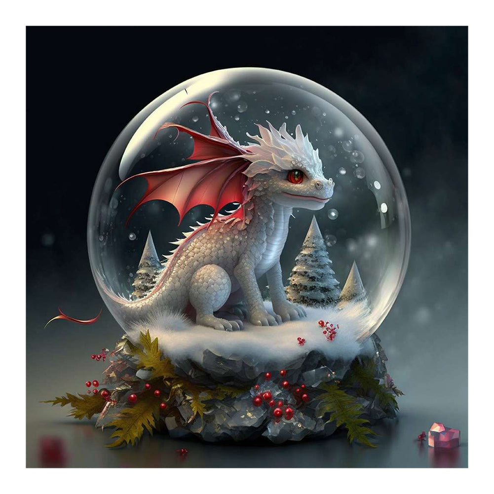 Diamond Painting - Full Round - 12 Zodiac Crystal Ball Dragon (30*30CM)