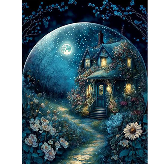 Diamond Painting - Full Round - stone road under the moon (30*40CM)