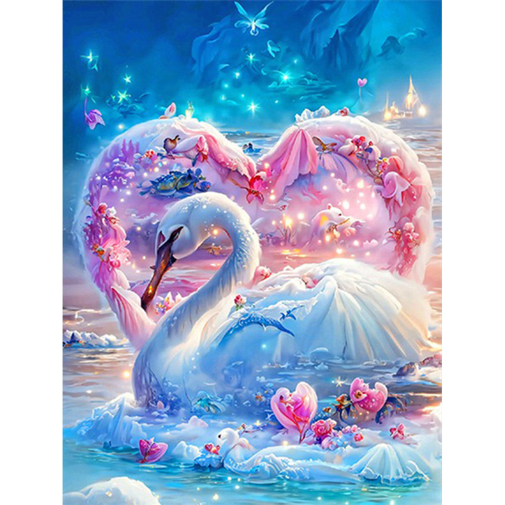 Diamond Painting - Full Round - romantic fantasy swan (30*40CM)