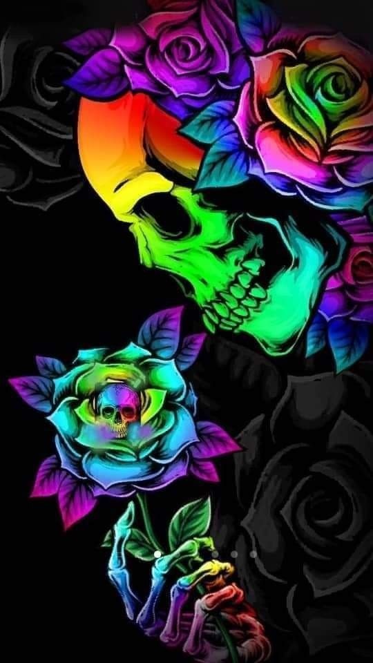 AB Diamond Painting - Full Round - Skull and Roses (40*71cm)