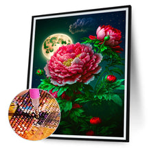 Load image into Gallery viewer, Diamond Painting - Full Round - Peony-Blooming and full moon (30*40CM)
