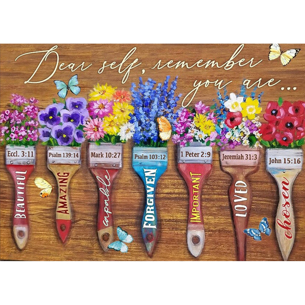Diamond Painting - Full Round - brush flowers (40*30CM)