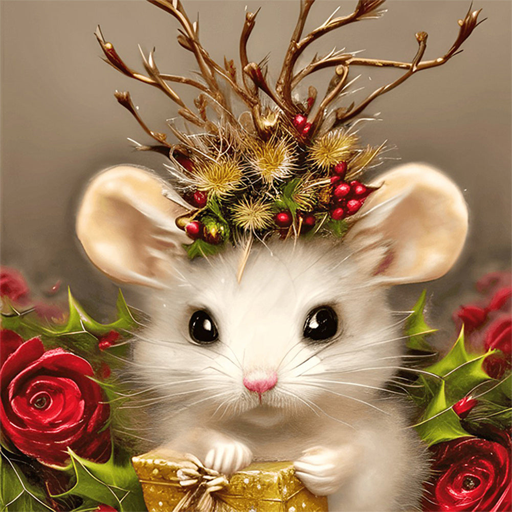 Diamond Painting - Full Round - white mouse (30*30CM)