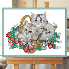 Load image into Gallery viewer, Diamond Painting - Partial Special Shaped - flower cat (40*30CM)

