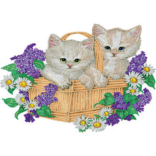 Load image into Gallery viewer, Diamond Painting - Partial Special Shaped - flower cat (40*30CM)
