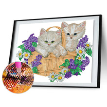 Load image into Gallery viewer, Diamond Painting - Partial Special Shaped - flower cat (40*30CM)
