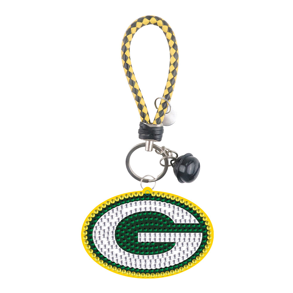 DIY Gem Keychains Double Sided Rugby Badge Craft Hanging Ornament (YS159)