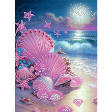 Load image into Gallery viewer, Diamond Painting - Partial Special Shaped - dreamy seaside beach shells (30*40CM)
