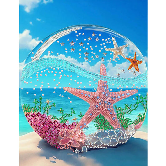 Diamond Painting - Partial Special Shaped - dreamy seaside beach shells (30*40CM)