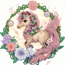 Load image into Gallery viewer, Diamond Painting - Partial Special Shaped - Comic version of the zodiac horse (30*30CM)

