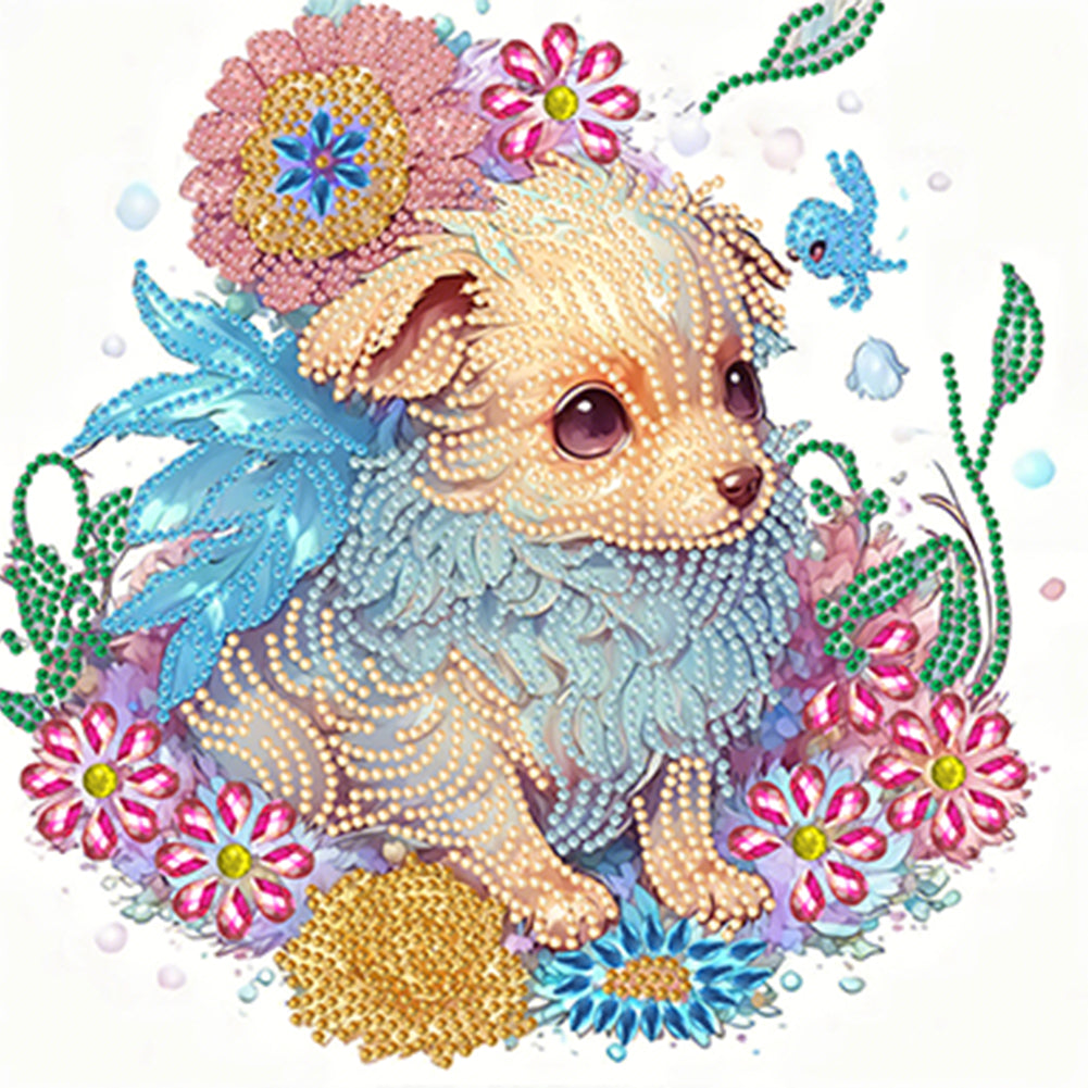 Diamond Painting - Partial Special Shaped - comic version zodiac dog (30*30CM)