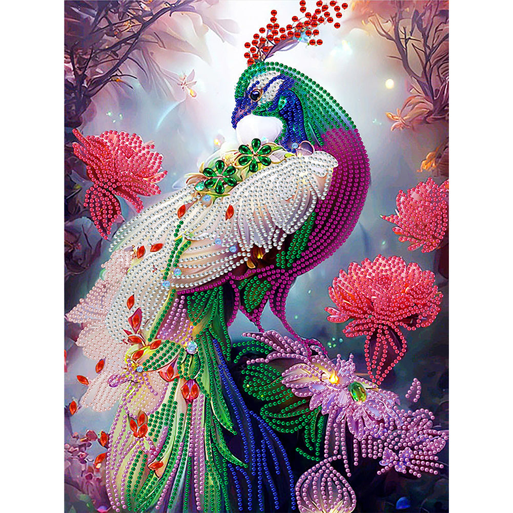 Diamond Painting - Partial Special Shaped - gorgeous peacock (30*40CM)