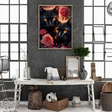Load image into Gallery viewer, Diamond Painting - Full Round - exquisite black cat (30*40CM)
