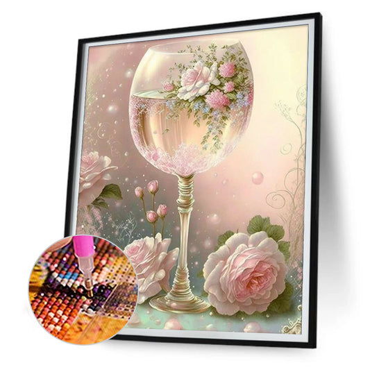 Diamond Painting - Full Round - flower crystal cup (30*40CM)