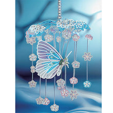 Load image into Gallery viewer, Diamond Painting - Partial Special Shaped - Blue Butterfly Small Fresh Wind Chime (30*40CM)
