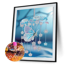 Load image into Gallery viewer, Diamond Painting - Partial Special Shaped - Blue Butterfly Small Fresh Wind Chime (30*40CM)
