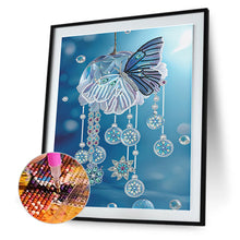 Load image into Gallery viewer, Diamond Painting - Partial Special Shaped - Blue Butterfly Small Fresh Wind Chimes (30*40CM)
