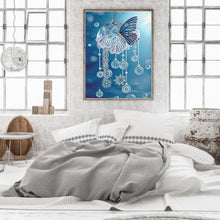 Load image into Gallery viewer, Diamond Painting - Partial Special Shaped - Blue Butterfly Small Fresh Wind Chimes (30*40CM)
