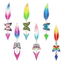 Load image into Gallery viewer, 6pcs DIY Feather Diamond Painting Bookmarks with Crystal Pendant (SQ206)
