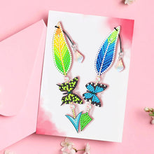 Load image into Gallery viewer, 6pcs DIY Feather Diamond Painting Bookmarks with Crystal Pendant (SQ206)
