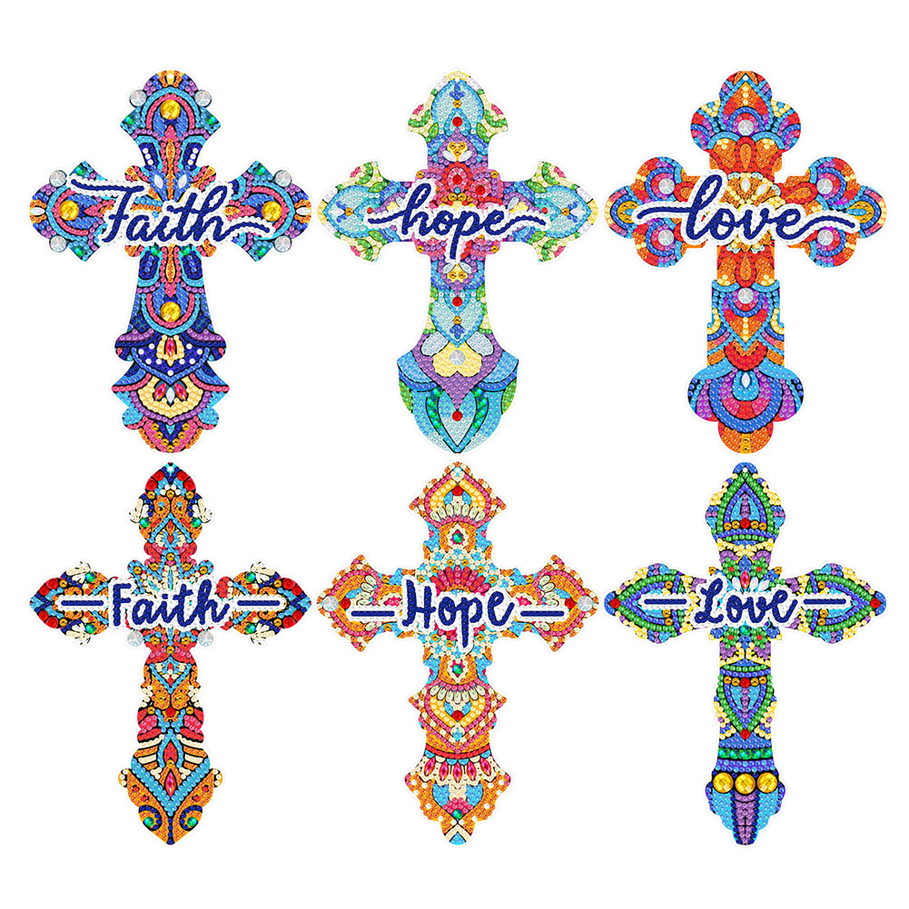 6pcs DIY Feather Diamond Painting Bookmarks with Crystal Pendant (SQ208)