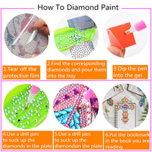 Load image into Gallery viewer, 6pcs DIY Feather Diamond Painting Bookmarks with Crystal Pendant (SQ208)
