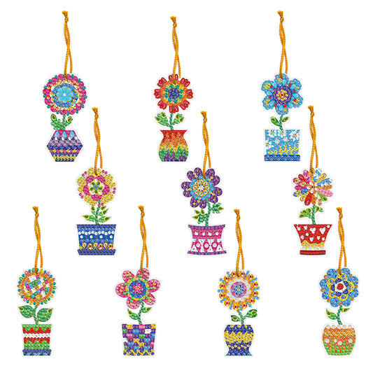 10pcs DIY Crystal Diamond Pendant Paint by Number Single-sided for Gift (GS214)