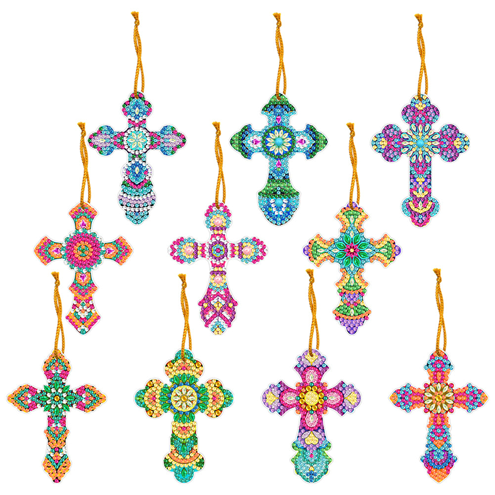 10pcs DIY Crystal Diamond Pendant Paint by Number Single-sided for Gift (GS219)
