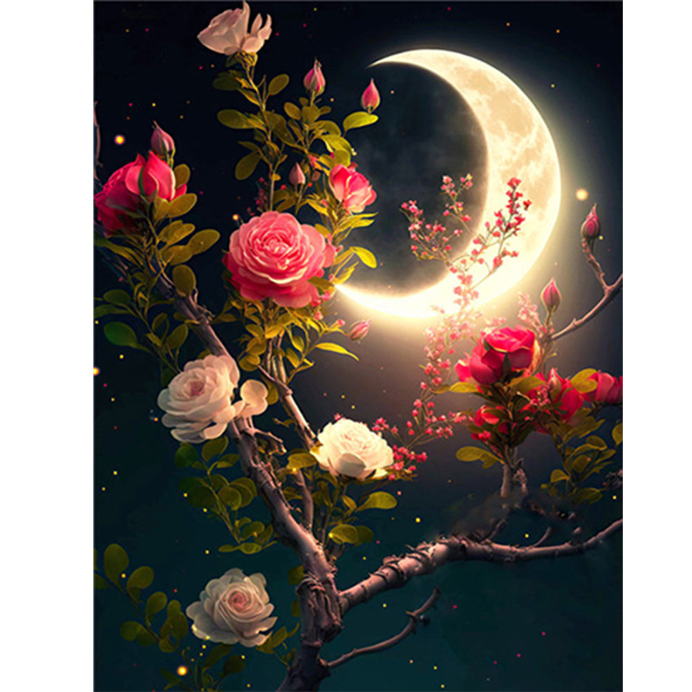 Diamond Painting - Full Round - bright moon flowers (30*40CM)