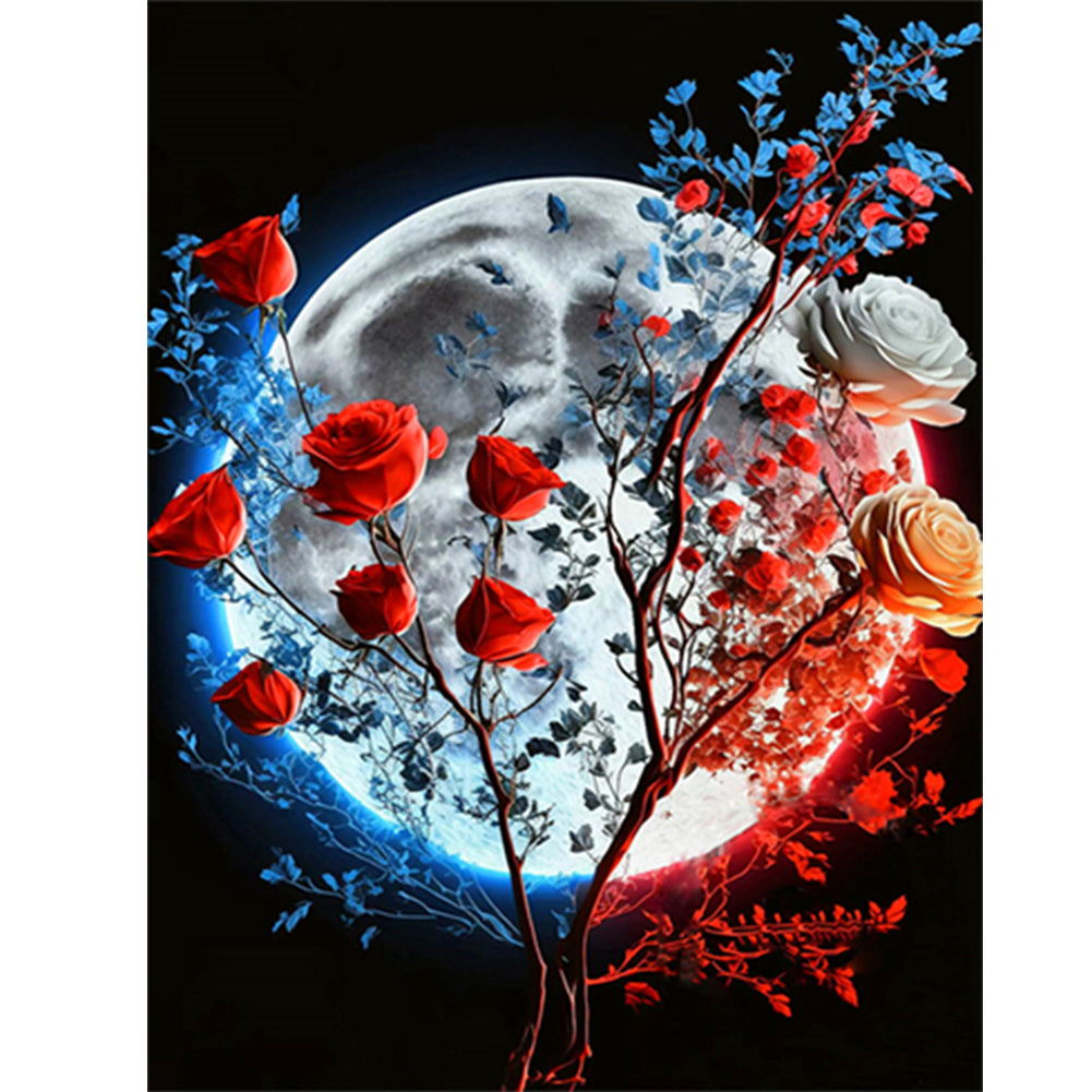Diamond Painting - Full Round - bright moon flowers (30*40CM)