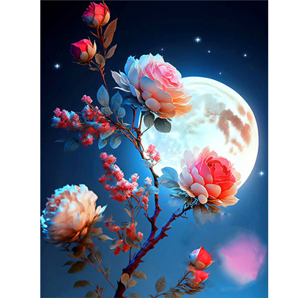 Diamond Painting - Full Round - bright moon flowers (30*40CM)