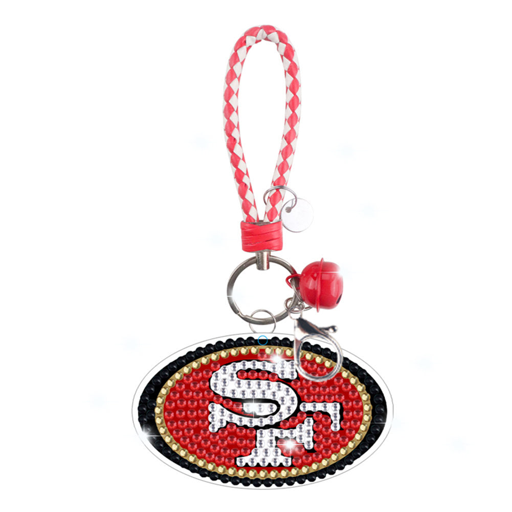 DIY Diamond Art Keychains Craft Rugby Team Badge Hanging Ornament (YS161)