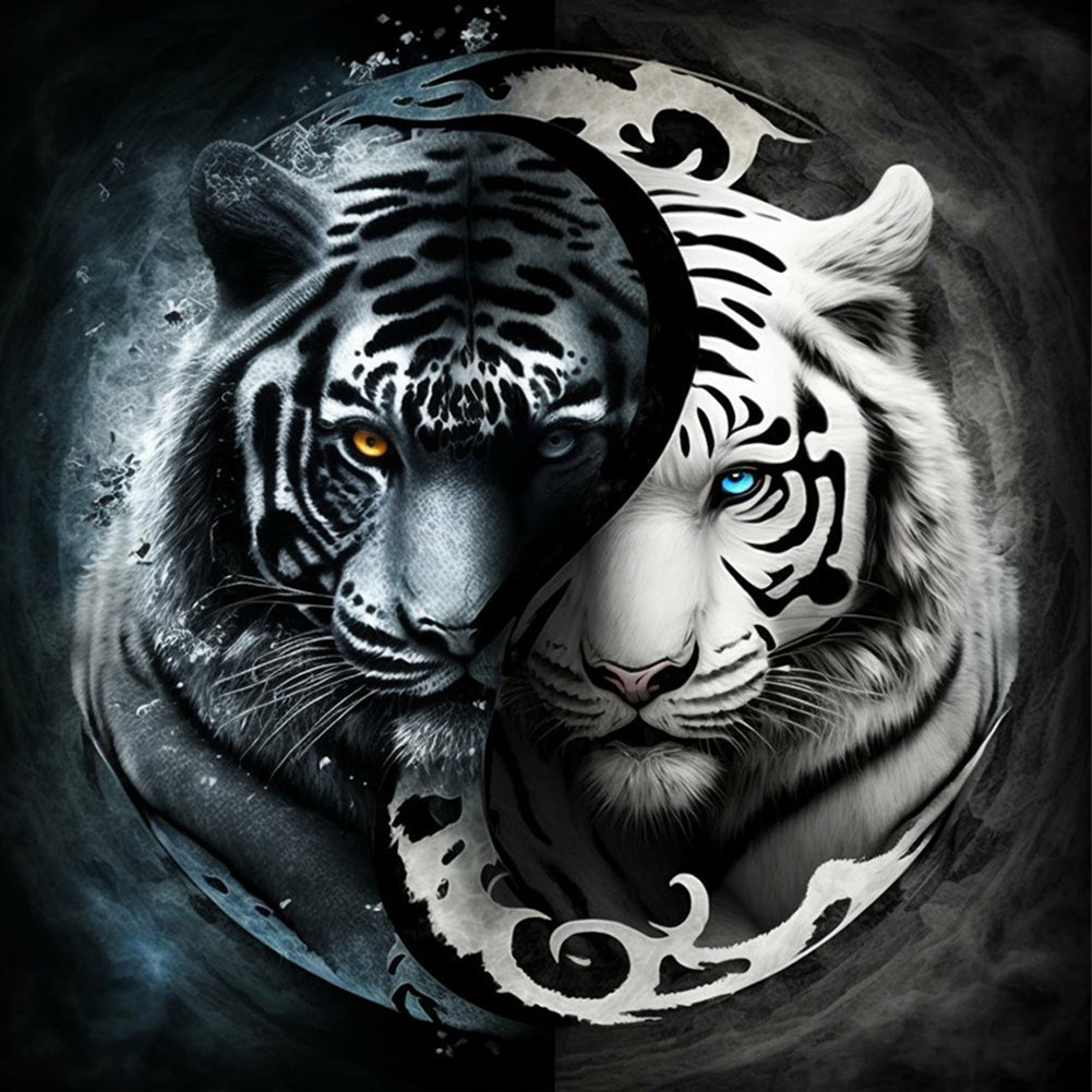 Diamond Painting - Full Round - Tai Chi tiger painting (30*30CM)