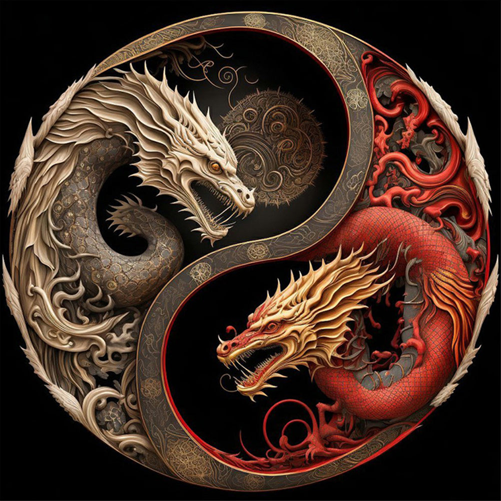 Diamond Painting - Full Round - Tai Chi Dragon Painting (30*30CM)