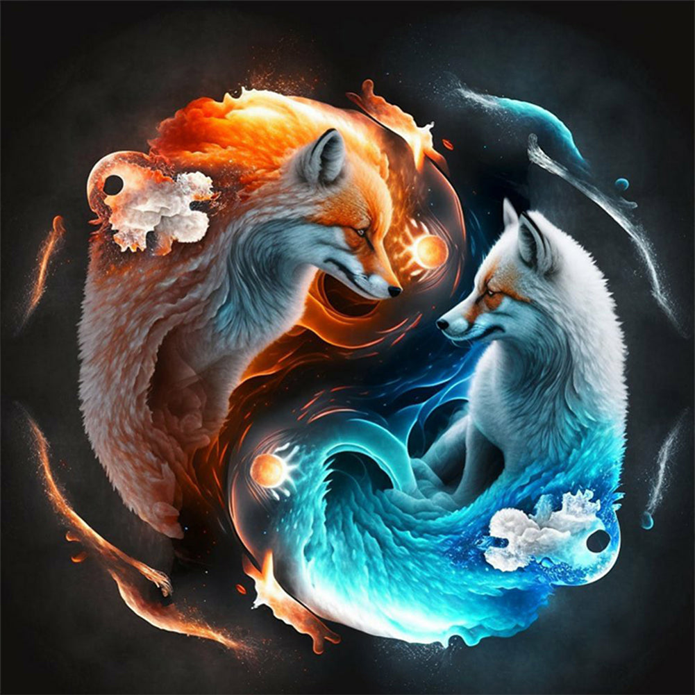 Diamond Painting - Full Round - Tai Chi Fox Painting (30*30CM)
