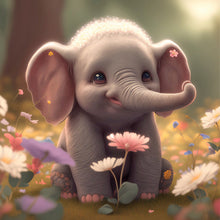 Load image into Gallery viewer, Diamond Painting - Full Round - cute baby elephant (30*30CM)
