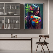 Load image into Gallery viewer, Diamond Painting - Full Round - personality girl flowers and birds back (30*40CM)

