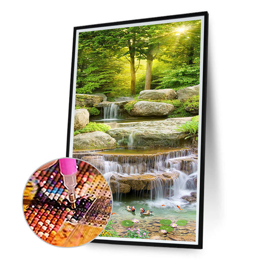 Diamond Painting - Full Round - forest waterfall (40*80CM)