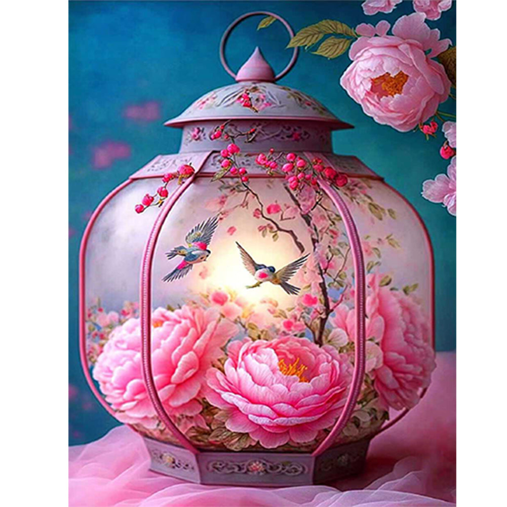 Diamond Painting - Full Round - flower and bird lantern (30*40CM)