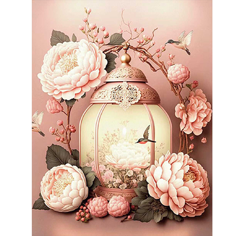 Diamond Painting - Full Round - flower and bird lantern (30*40CM)