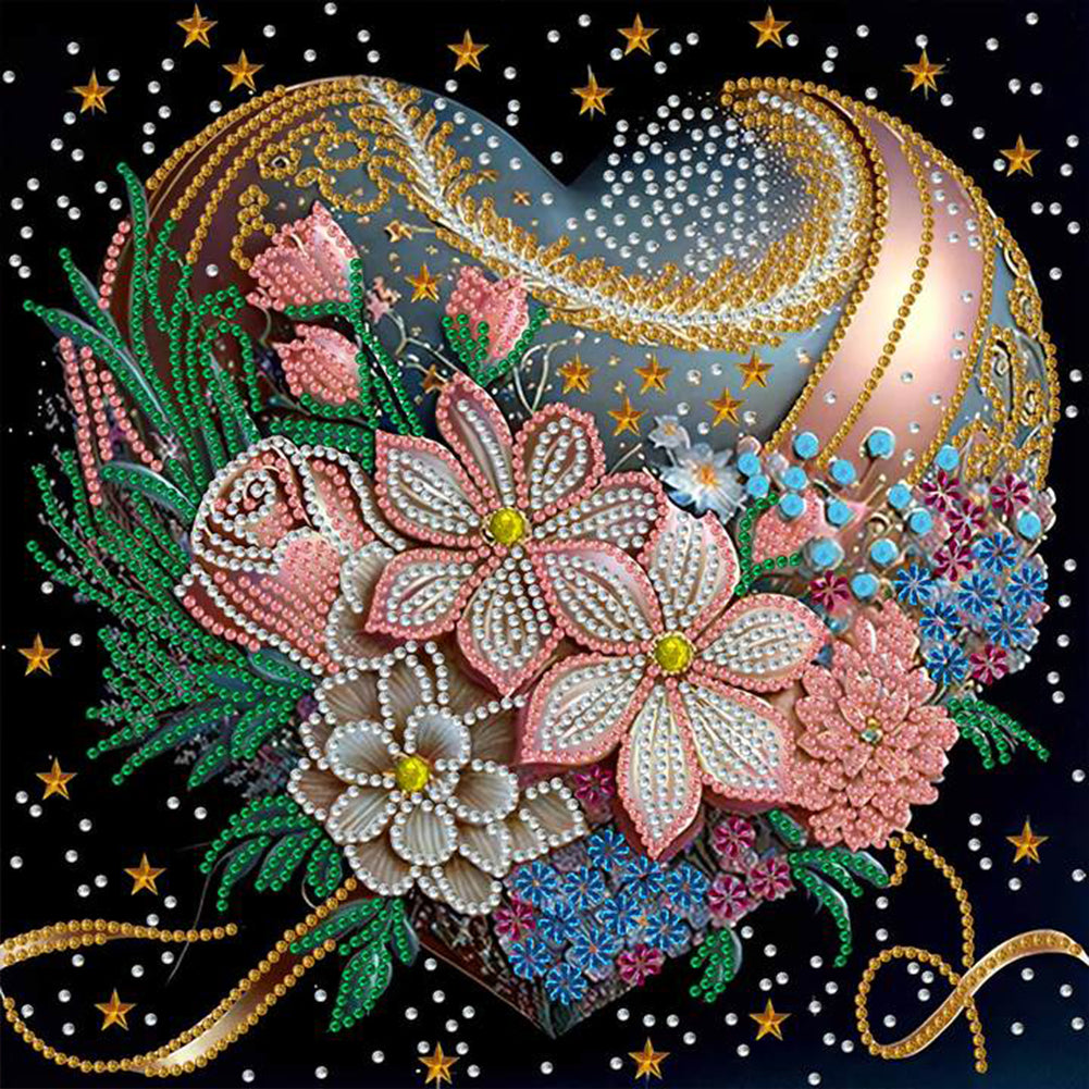 Diamond Painting - Partial Special Shaped - flowers love (30*30cm)