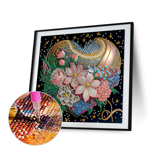 Diamond Painting - Partial Special Shaped - flowers love (30*30cm)