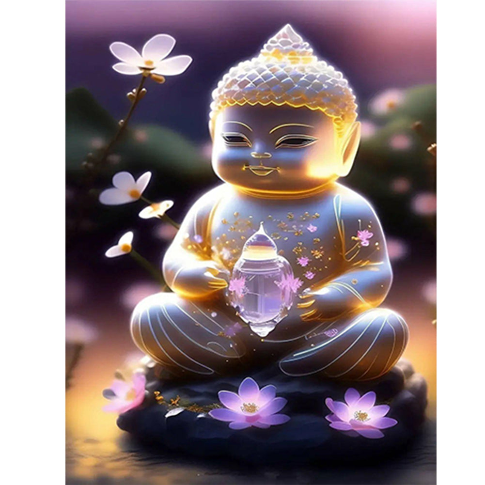 Diamond Painting - Full Round - halo buddha statue (30*40CM)